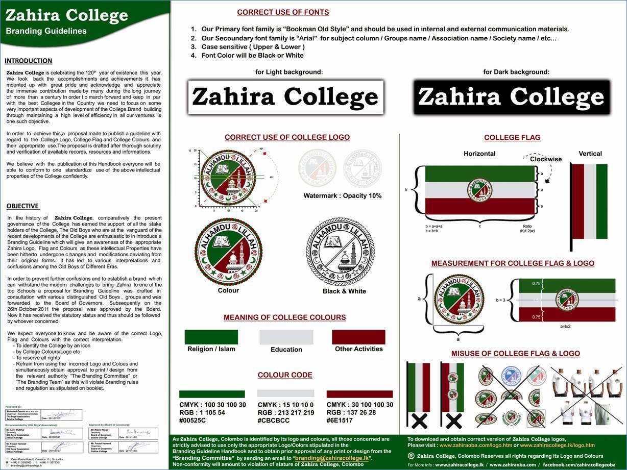 ZahiraCollegeColombo-Branding-Guidlines
